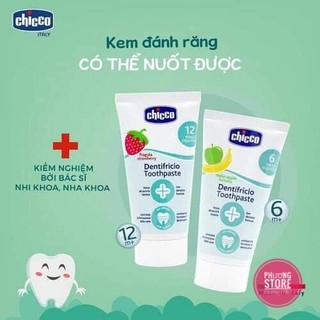 Kem đánh răng hương Dâu / Chuối Chicco (Bé từ 6 - 12 Tháng)