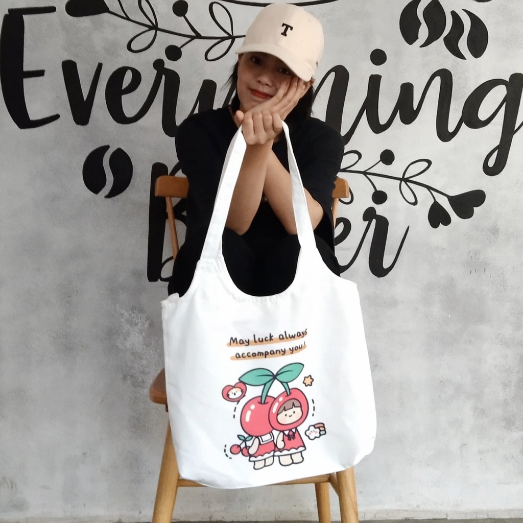 Túi note hàn quốc, vải canvas 100% poli cao cấp, phong cách thời trang ulzzang, có khoá miệng xịn xò CÔ GÁI CÀ CHUA K9