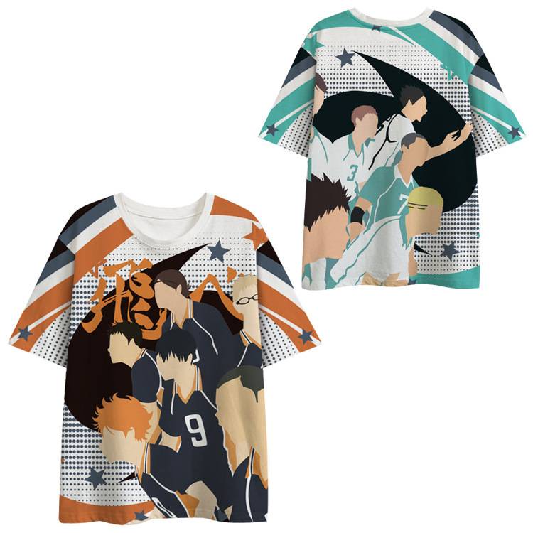 Áo Thun Tay Ngắn Dáng Rộng In Hình Anime Haikyuu Thời Trang Cho Nam Và Nữ