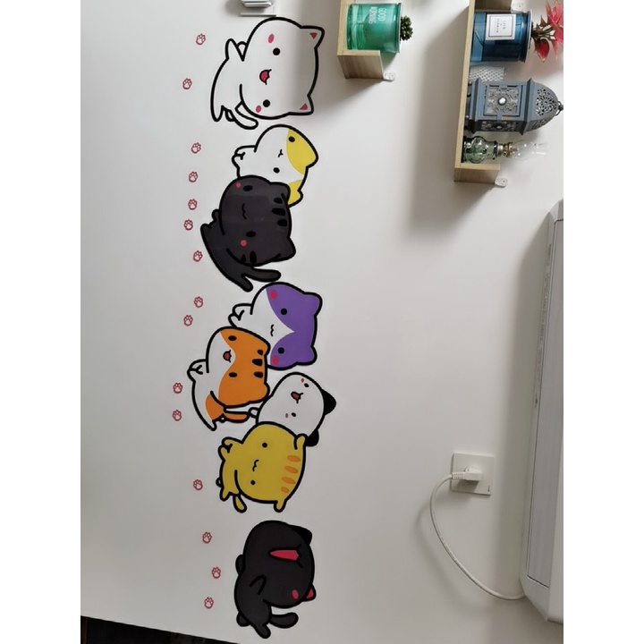 Tranh dán tường mica 3d decor khổ lớn hoạt hình những chú mèo con dễ thương trang trí mầm non Nhiều Size - EPeBen