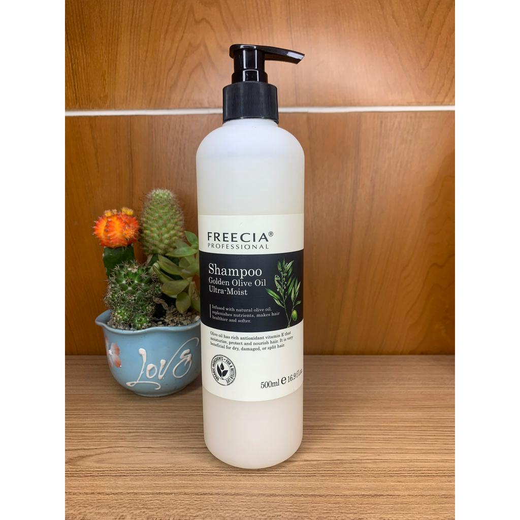 Cặp Gội - Xả Freecia Golden Olive Oil Dưỡng Ẩm Và Làm Mượt Tóc 500ml x 2