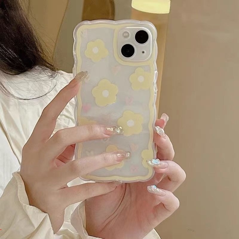 Ốp Điện Thoại Trong Suốt Họa Tiết Hoa Dễ Thương Dành Cho iPhone 13 12 11 Pro Max X XS 13 MINI 6 7 8 plus