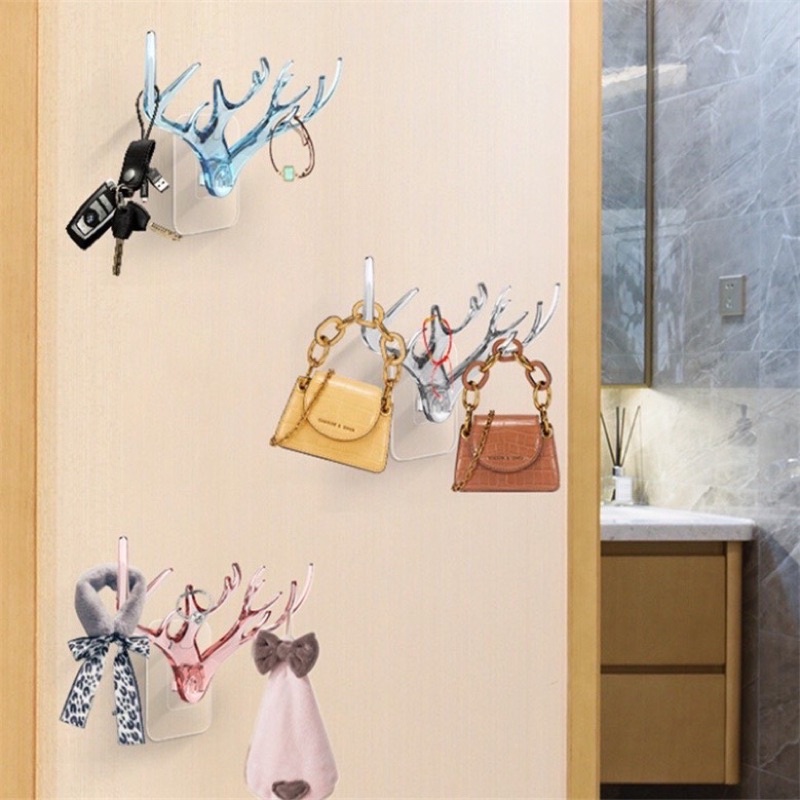 Móc treo đồ sừng hươuFREESHIPMóc dán tường,Decor trang trí nhà cửa phòng ngủ