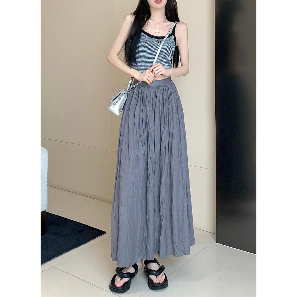 Chân Váy Chữ a Lưng Cao Xếp Ly Dáng Rộng Phong Cách Thời Trang Mùa Hè Hàng Mới 62635