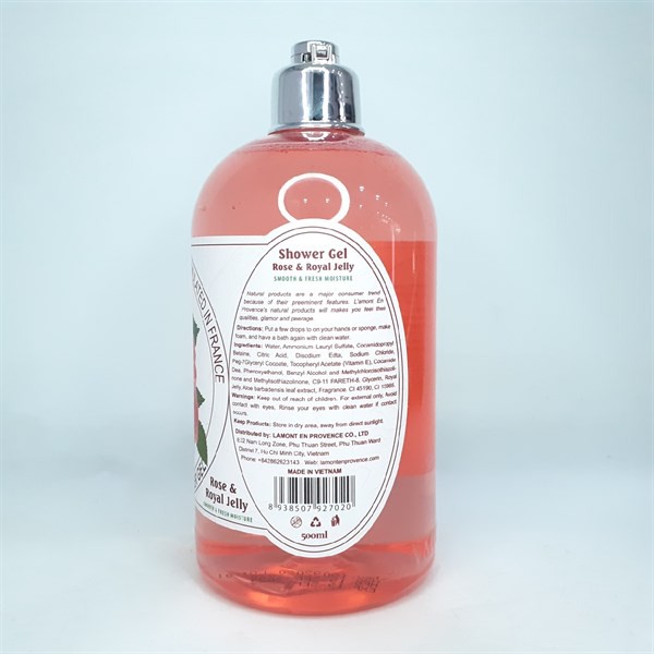 Sữa tắm mịn da Lamont En Provence Shower Gel Rose & Royal Jelly 500ml