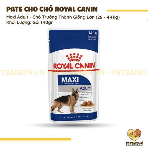 [CHÍNH HÃNG] ROYAL CANIN - THỨC ĂN ƯỚT CHO CHÓ MAXI ADULT - GÓI 140G