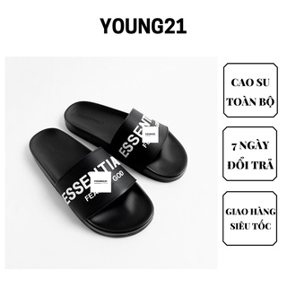 Dép nam quai ngang cao su không thấm nước chữ Essentials 2022 YOUNG21