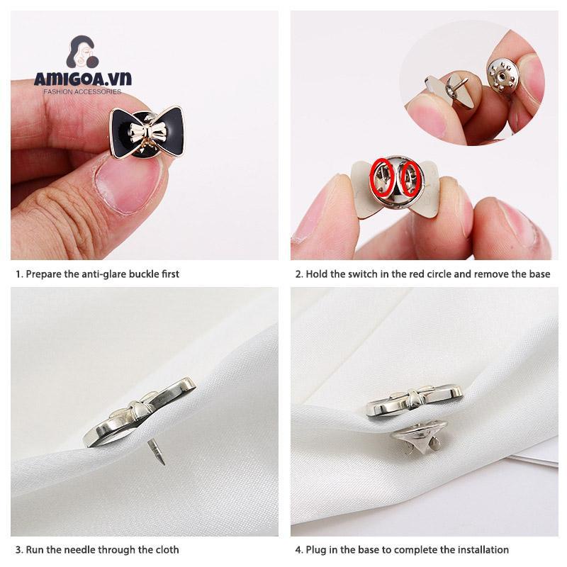 Nút trang trí áo khoác cardigan có thể tháo rời không cần may cho nữ