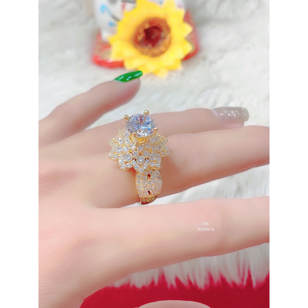 Nhẫn nữ đính xoàn N544 mạ vàng cao cấp (giá tốt nhất)