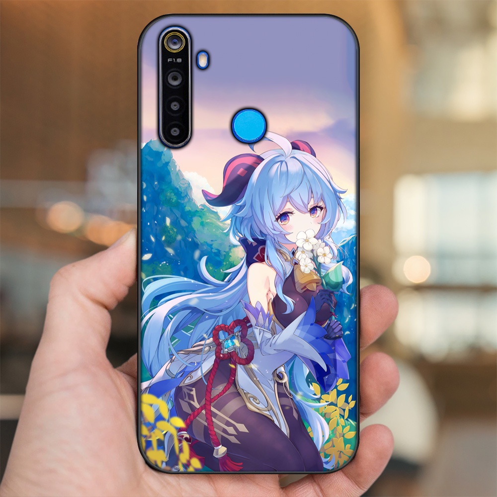 Ốp lưng Realme 5, 5 Pro viền đen in hình Ganyu Genshin Impact