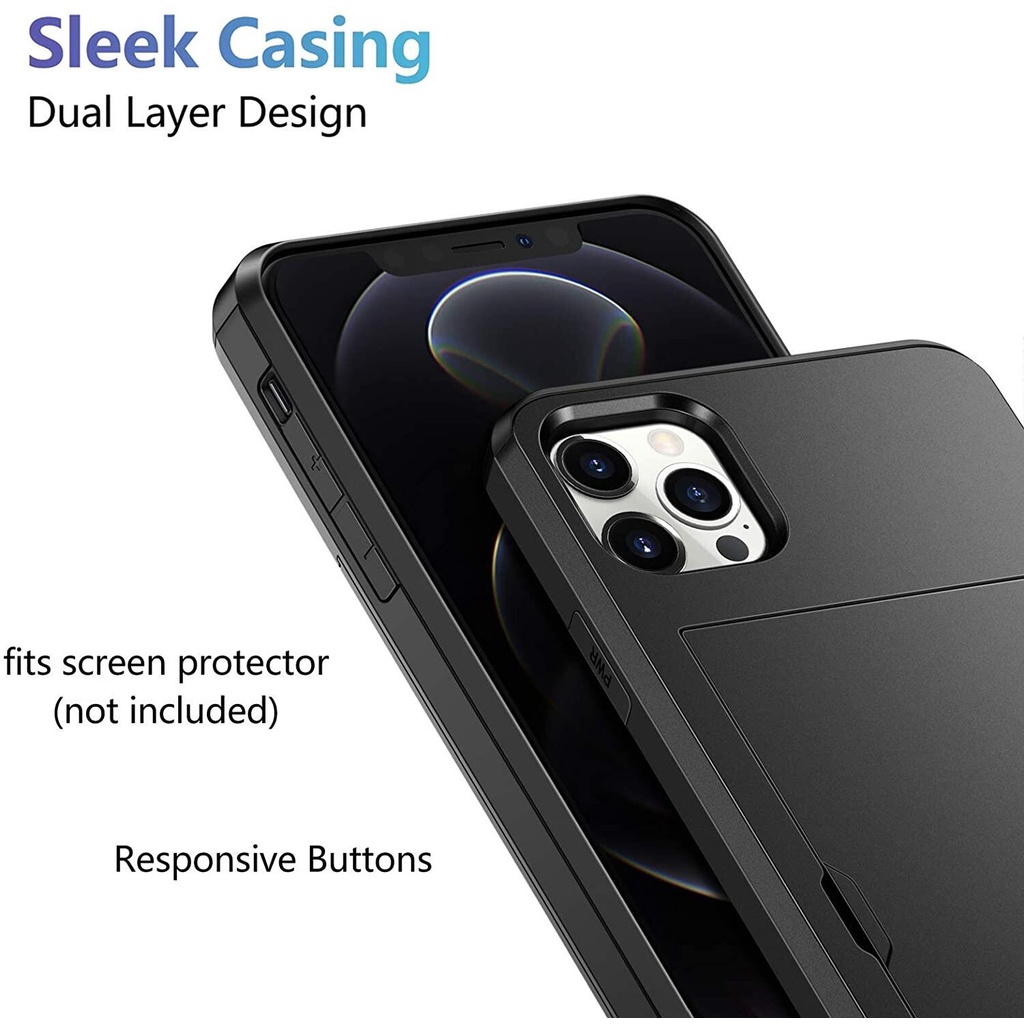 Ốp Điện Thoại Có Ngăn Đựng Thẻ Cho iphone 15 pro max 14 pro max 13 pro max 12 pro max / 11 pro max / se 2022 / xs max / xr