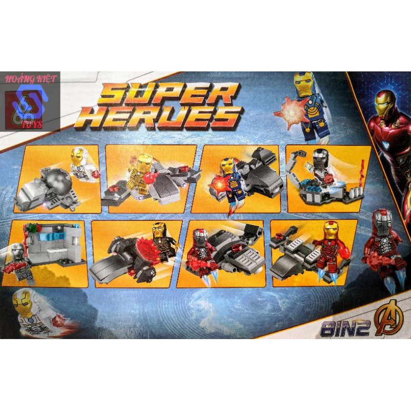 Đồ chơi Lego Minifigure Avengers Super Hero set Iron Man 8in2 Hulkbuster 666 66010