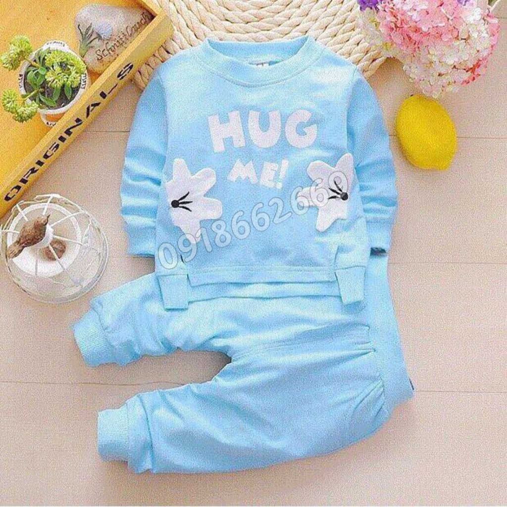 [Mã SKAMCLU8 giảm 10% cho đơn từ 100K] Bộ dài bé gái( sét Hug) vải da cá loại 1 size 7-21kg