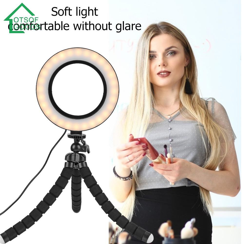 56 LED Dimmable Selfie Ring Light Photo Video Live Lamp with Phone Holder