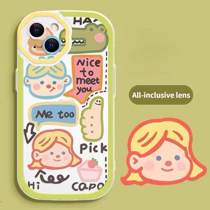 Ốp Điện Thoại Silicon Mềm Họa Tiết Hoạt Hình Graffiti Cho IPhone 13 Pro MAX 12 11 Pro MAX X XR XS MAX 7 8 Plus
