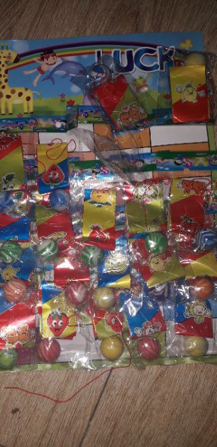 Trò chơi tuổi thơ_Sét 5 quả banh dây lụa bằng nhựa rất đẹp