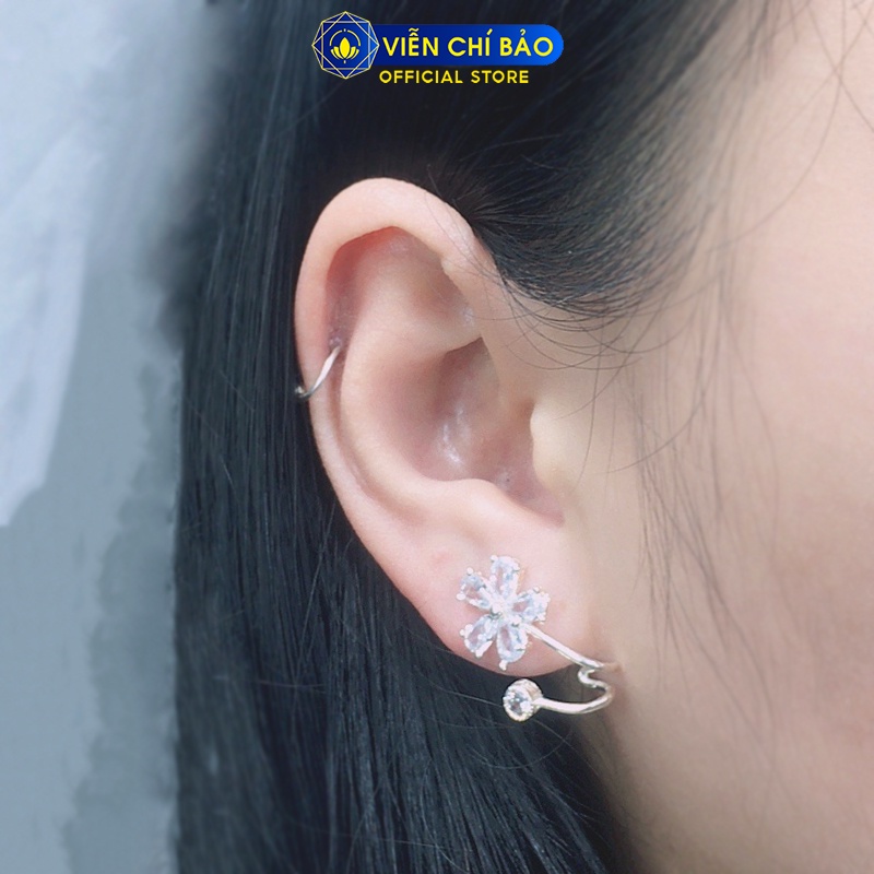 Bông tai bạc nữ hoa chong chóng chất liệu bạc S925 thời trang phụ kiện trang sức nữ Viễn Chí Bảo B400244