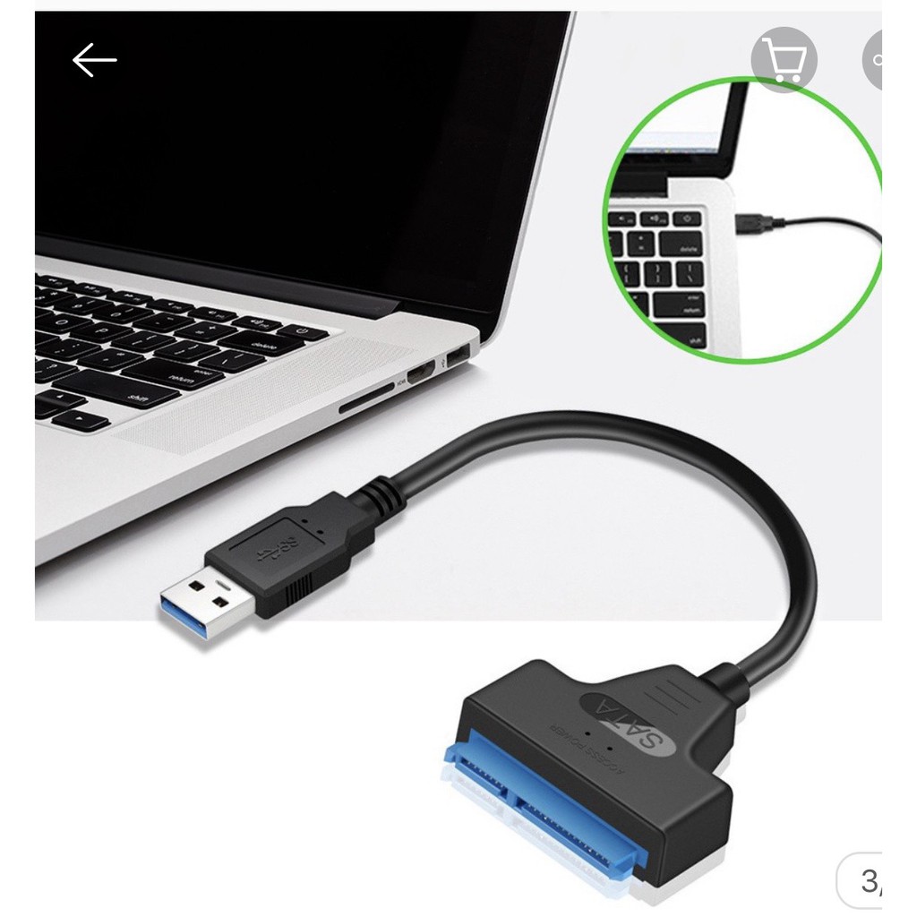 Cáp chuyển USB sang sata 3 hỗ trợ 2.5 inch SSD HDD SATA 22 pin