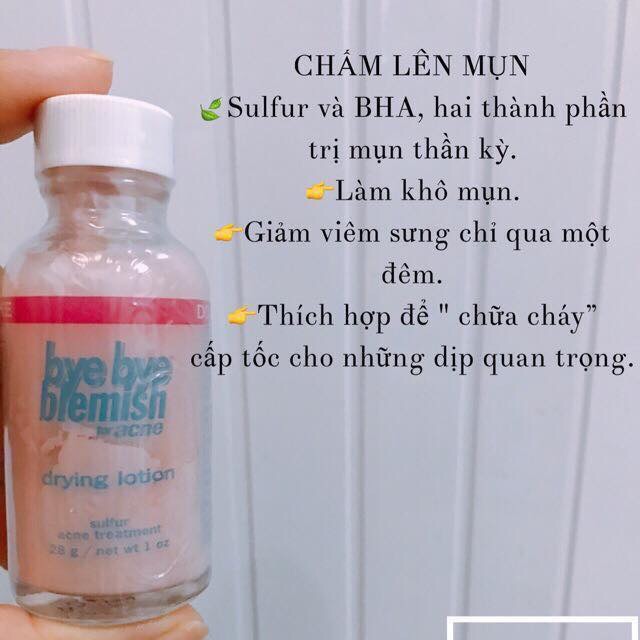 Dung Dịch Chấm Xẹp Mụn Sưng Cấp Tốc Bye Bye Blemish Drying Lotion.