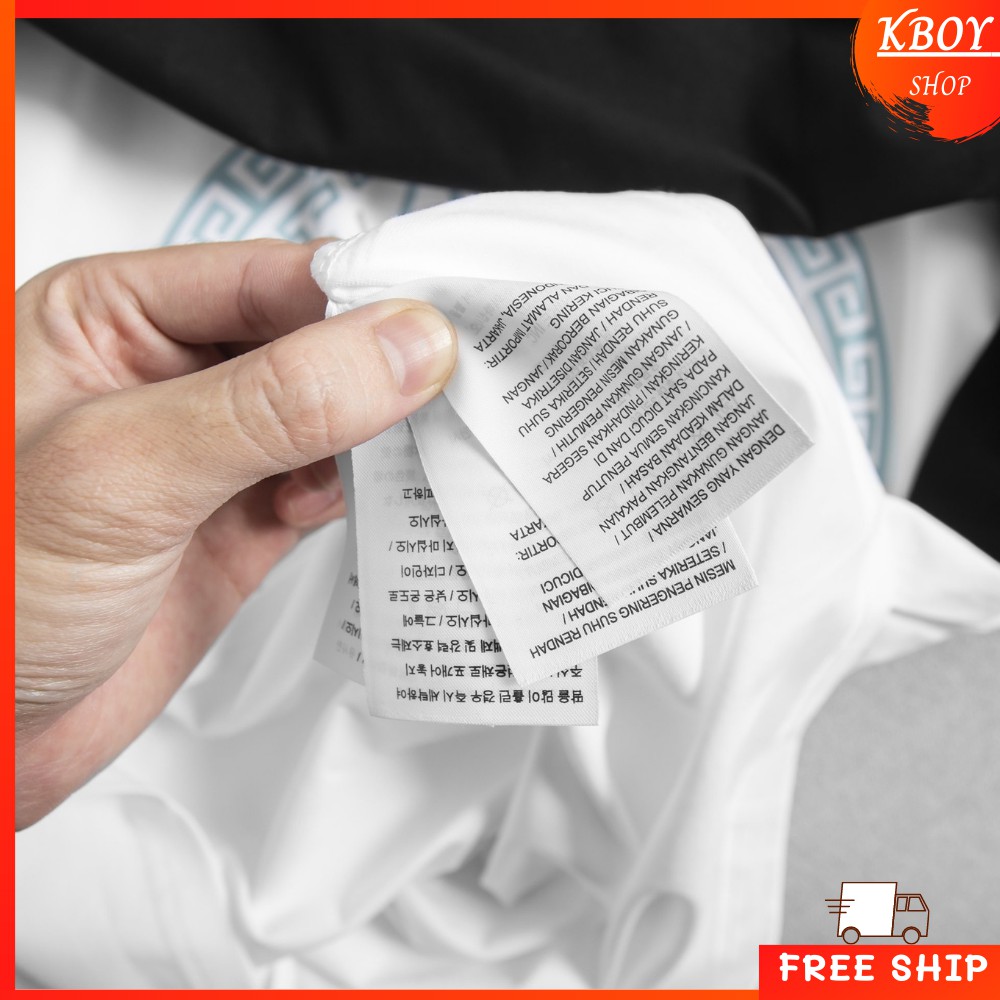 Áo thun nam Kboy Shop Áo phông tay ngắn cổ tròn Unisex 2 màu Trắng Đen dáng ôm phối cực cá tính - V103 | BigBuy360 - bigbuy360.vn