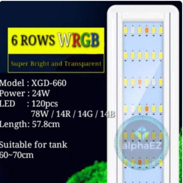 Đèn led siêu sáng WRGB thế hệ mới 6 hàng bóng chuyên dụng cho bể cá cảnh thủy sinh- đèn led bể cá giá tốt nhất
