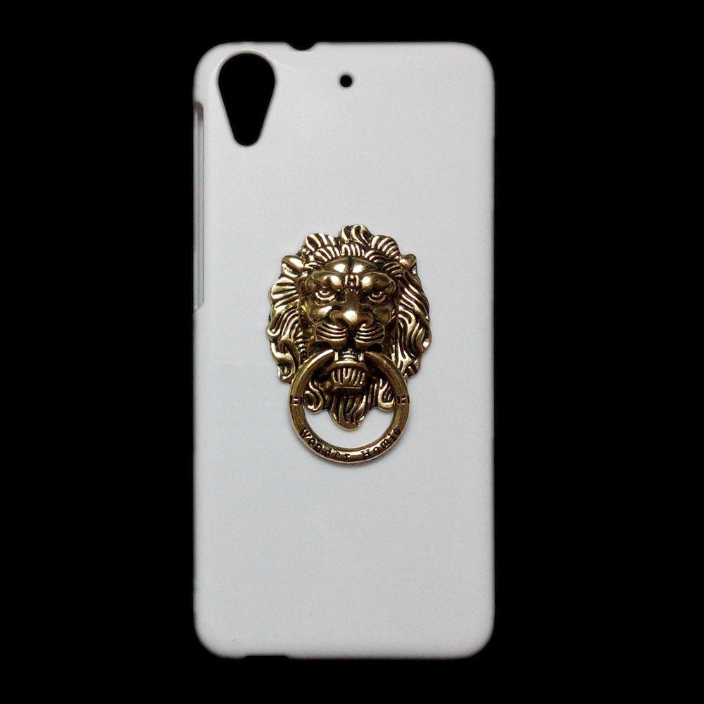 3D Metal Bronze Lion Head Ring Stand Holder Back Hard Phone Cover Case fo HTC Butterfly 3 One M7 M9 Plus A9 X9 E9 Desire 10 Pro 530 620 626 628 630 728 816 820 825 828 830 U11 U Ultra