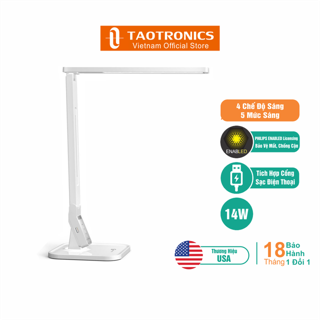 Đèn LED Bảo Vệ Mắt TaoTronics TT-DL02, 14W, 4 chế độ sáng, 5 mức sáng, hẹn giờ - Hãng Phân Phối Chính Thức