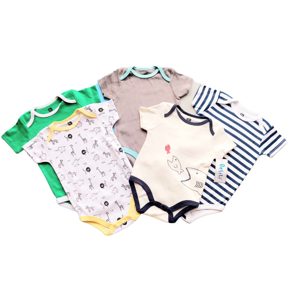 Set 5 chiếc body chip ngắn tay xuất dư cho bé trai bé gái
