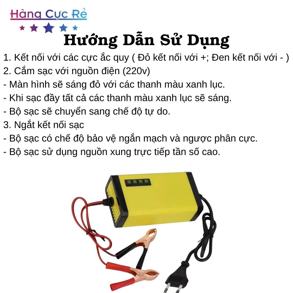 Máy sạc bình acquy 12v 2A cho xe máy xe đạp điện, tự ngắt khi đầy ắc quy - Shop Hàng Cực Rẻ