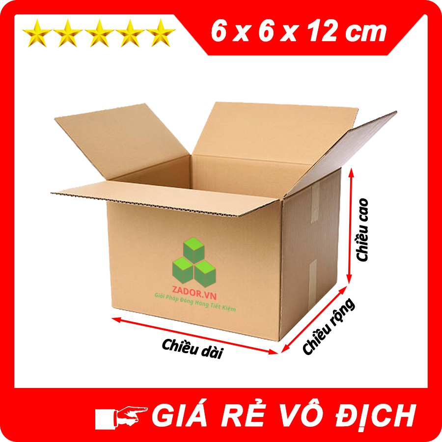 ComBo 100 Hộp Carton 6x6x12 Chuyên Shipcod Gía Rẻ - Thùng Carton Đóng Hàng