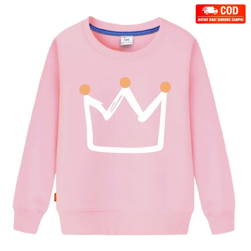 Áo Sweater In Hình Nữ Hoàng Cho Bé Từ 6-10 Tuổi