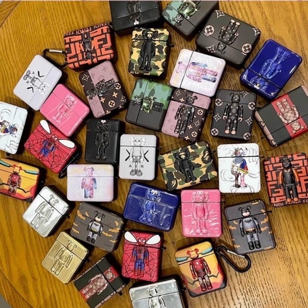 [ Chuẩn hình  ] Bọc tai nghe air_pod kiểu hộp vuông hoạ tiết gấu kaws nổi 3d nhiều mẫu độc lạ dành cho air 1 2 3 pro