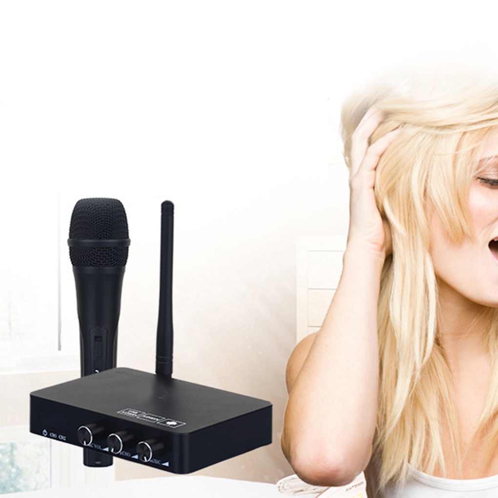 K2 Wireless Mini Family Home Karaoke Echo System Handheld Singing Machine Box Microph