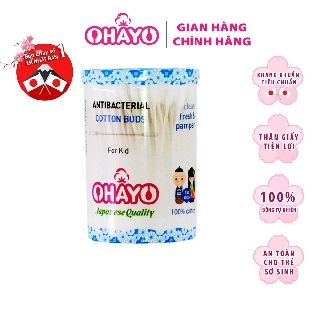 Tăm Bông Ohayo Kháng Khuẩn 100% An Toàn Cho Bé 1 Xoắn 1 Tròn - 150 Que