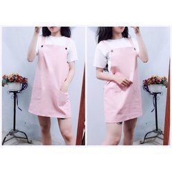 Lenkapas - Yếm kaki 2 túi dễ thương - đủ màu: đen, trắng, hồng