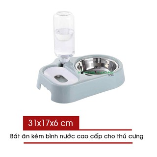 Bát ăn kèm bình nước tự động – bát đôi -