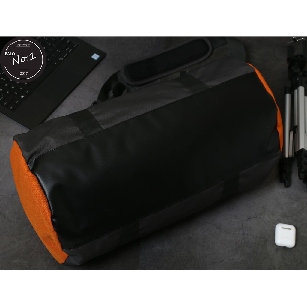 Balo thời trang🍀FREESHIP🍀 Túi Trống Tập Gym Thể Thao Cao Cấp Mikkor The Sporty Gear – Charcoal / Orange