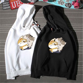 Áo nỉ hoodie hoạt hình mèo béo ami, form suông rộng unisex có mũ, chất nỉ bông