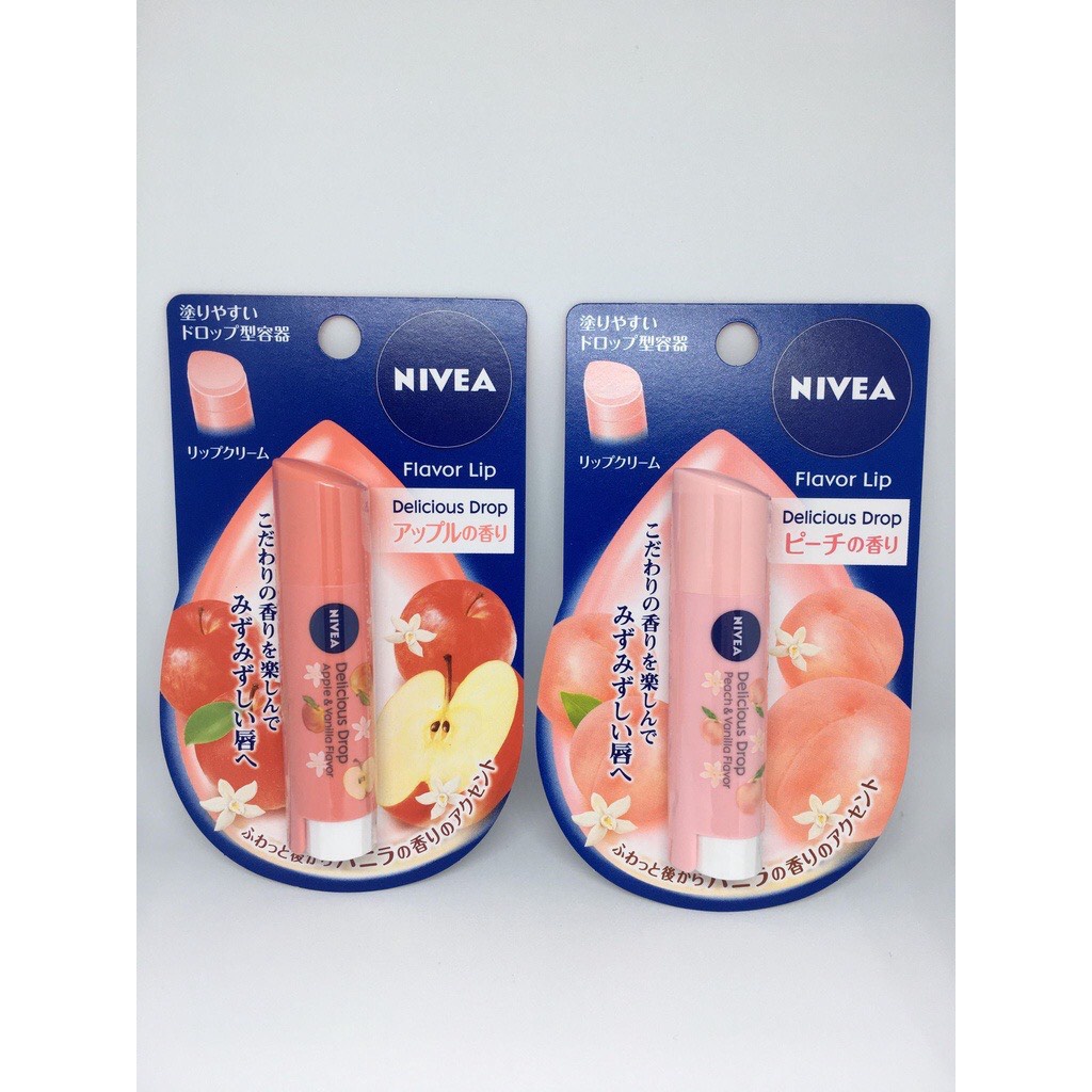 Son Dưỡng Môi Nivea Flavor Lip Delicious Drop Dưỡng Ẩm Giúp Môi Căng Mọng Mềm Mịn 3.5g