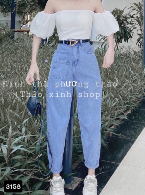 Quần baggy jean túi kiểu 3158, hình thật 100%