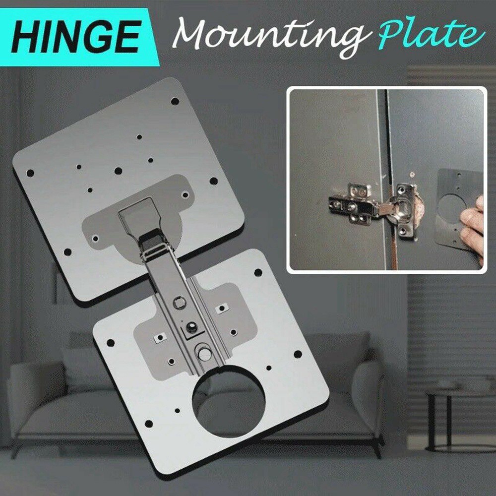 Bộ 1/3 tấm sửa bản lề có lỗ đinh bằng thép không gỉ cứng cho đồ nội thất cửa tủ các loại