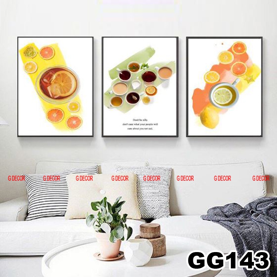 Tranh treo tường canvas khung gỗ 3 bức phong cách hiện đại Bắc Âu tranh decor trang trí phòng khách phòng ngủ spa 61