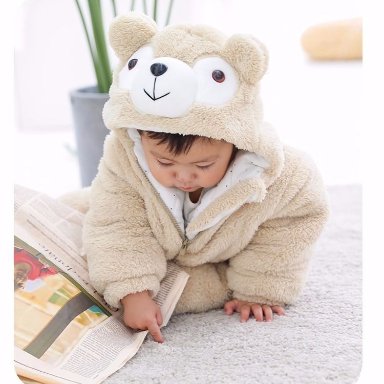 Bộ Quần Áo Cotton Dày Giữ Ấm Mùa Đông Cho Bé Sơ Sinh