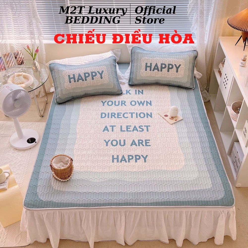 Chiếu điều hòa cao su non 6D M2T BEDDING Luxury Dream vải lụa Tencel mềm mát -Latex6D Mẫu 3