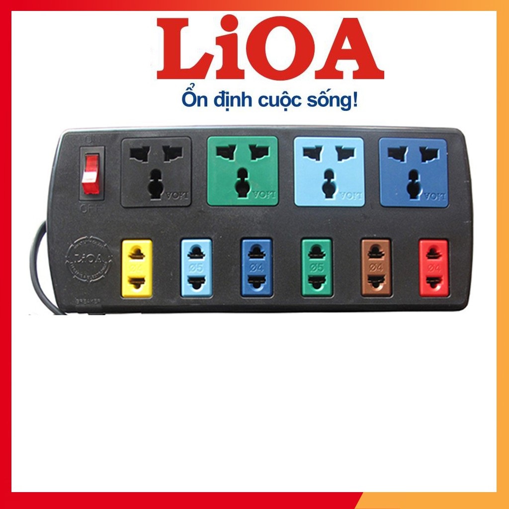 Ổ Cắm Lioa 4D6S32N - 4D6S52N 5 lỗ 3 chấu 5 lỗ 2 chấu.