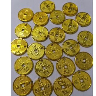 Đồng xu trang trí, đồng tiền mạ,tài lộc, trang trí hoa mai,hoa đào 50gr loại 2.7cm,khoảng 47 cai