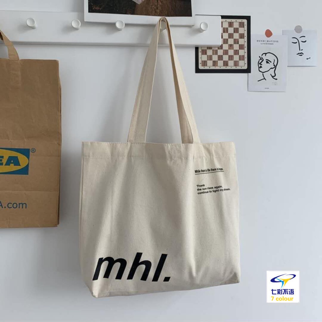Túi tote vải canvas sức chứa lớn tiện lợi xinh xắn dành cho nữ