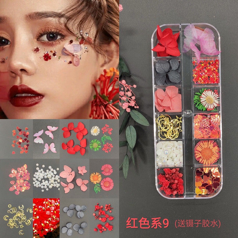 Nhãn Dán Trang Điểm Mắt Kiểu Kim Cương Hình Hoa Khô Phong Cách Nhật Bản Dành Cho Trẻ Em