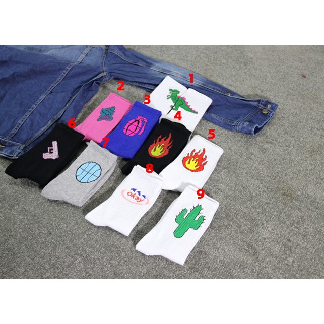 Vớ ulzzang unisex cổ cao họa tiết dễ thương [SHOPEE TRỢ GIÁ]