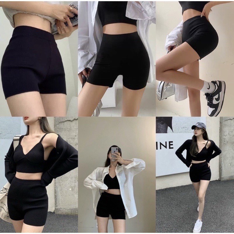 Quần shorts nữ BIGSIZE dance ,quần đùi bigsize cạp cao vải Umi dày dặn